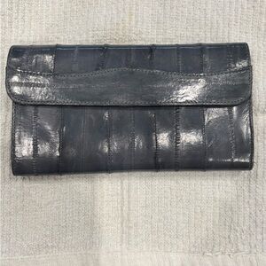 Elegant grey eel skin wallet